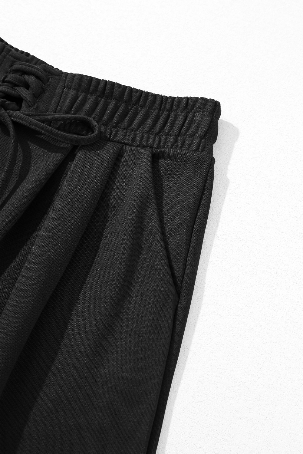 Burgundy Tied Elastic High Waist Pleated Detail Solid Sweatpants - loveforevers
