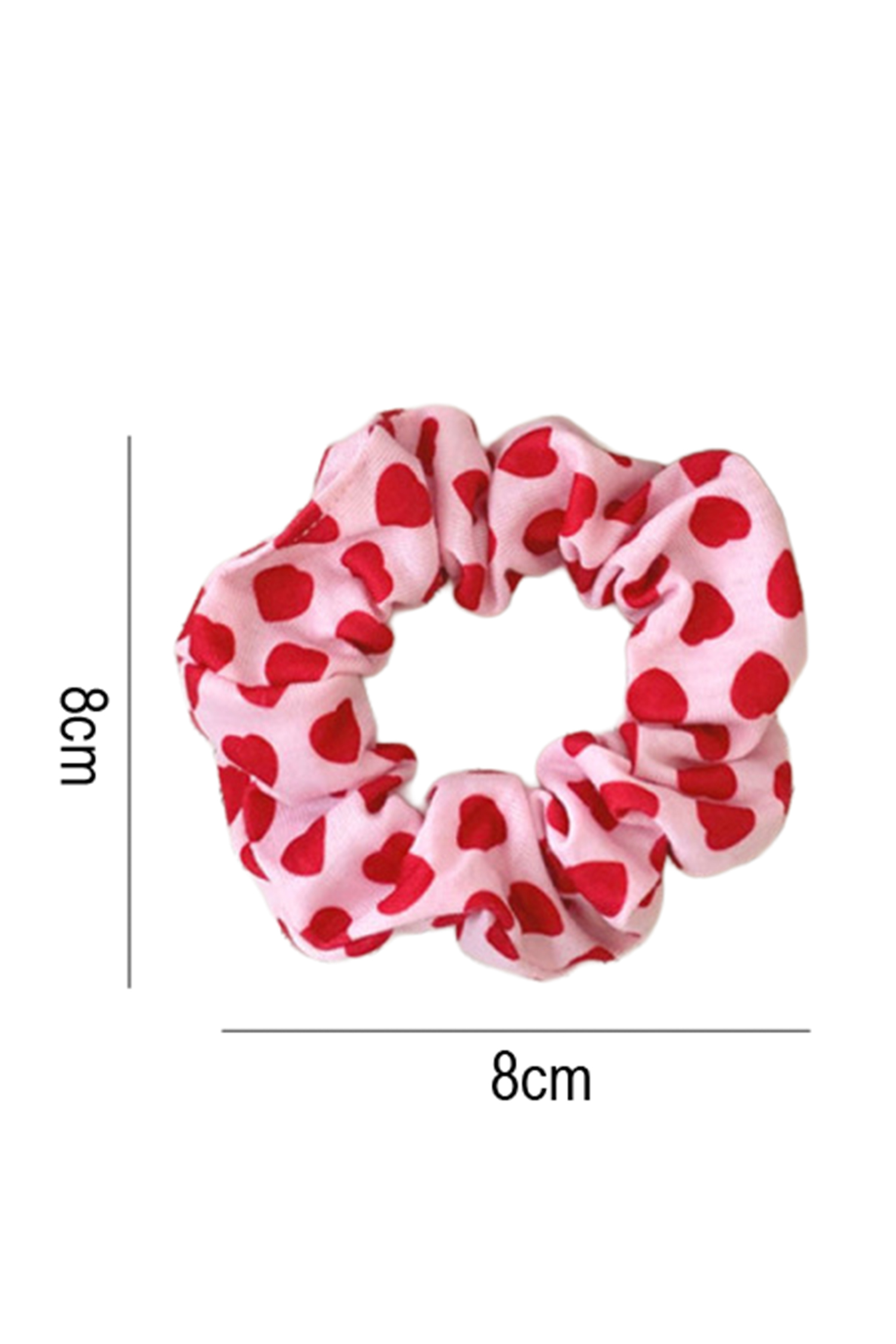 Fiery Red Valentines Day Sweet Heart Printed Scrunchie Hair Tie - loveforevers