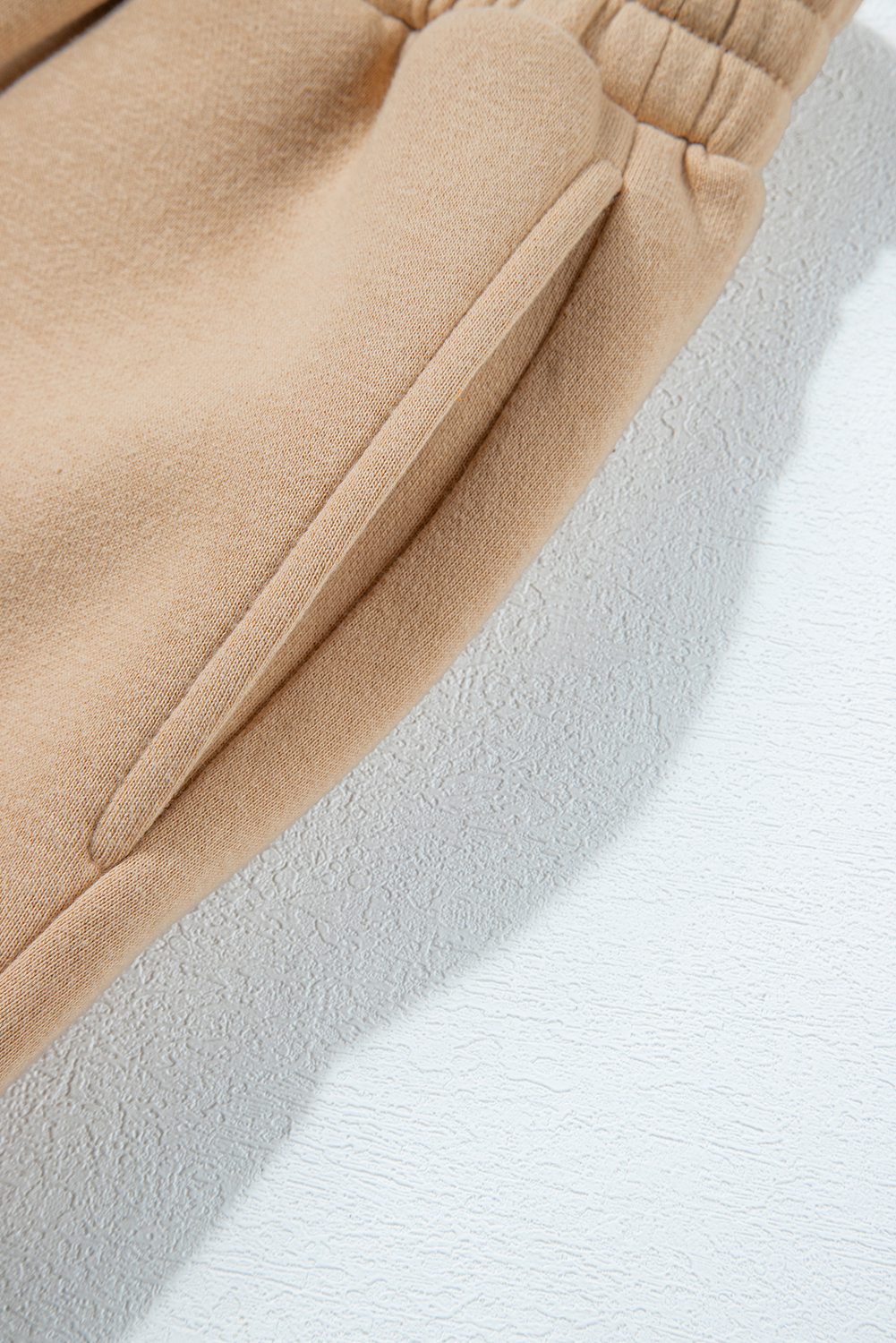 Parchment Solid Half Button Sweatshirt and High Waist Sweatpants Set - loveforevers
