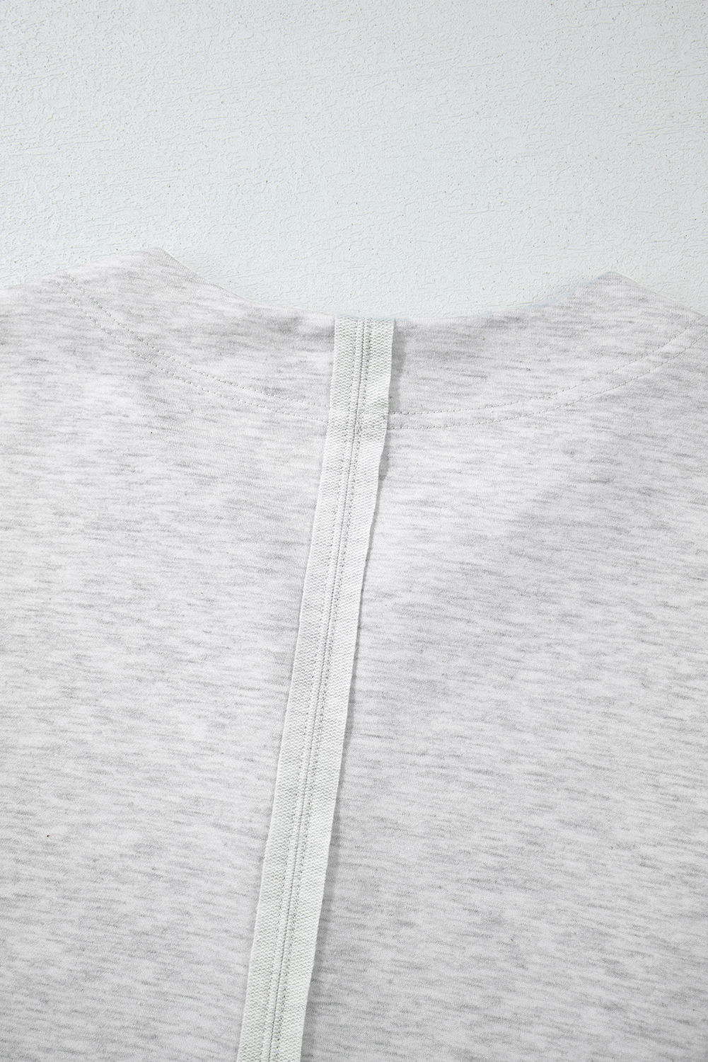Dearlovers Light Grey Two Tone Contrast Waffle Knit Patched Buttoned V Neck Top - loveforevers