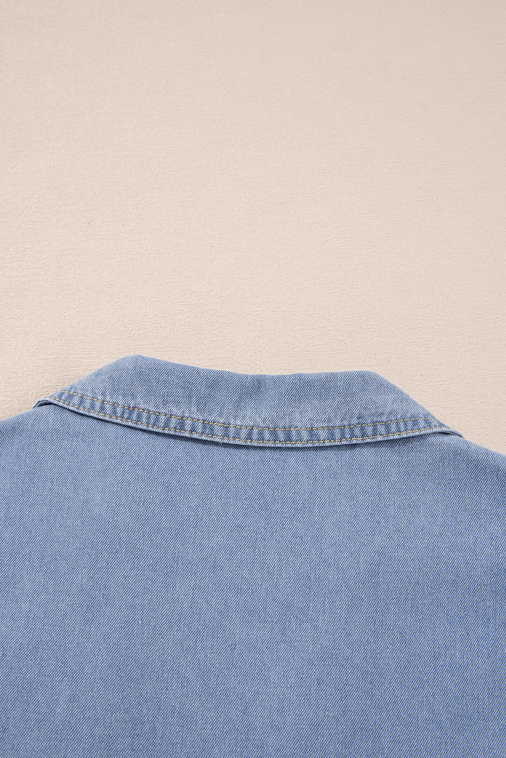 Beau Blue Lapel Neck Cap Sleeve High Waist Denim Babydoll Dress - loveforevers