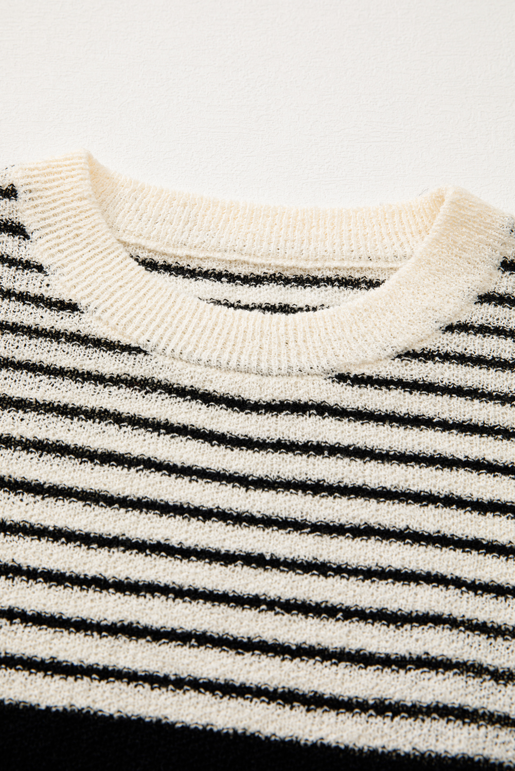 Black white Striped O Neck Sweater Vest - loveforevers