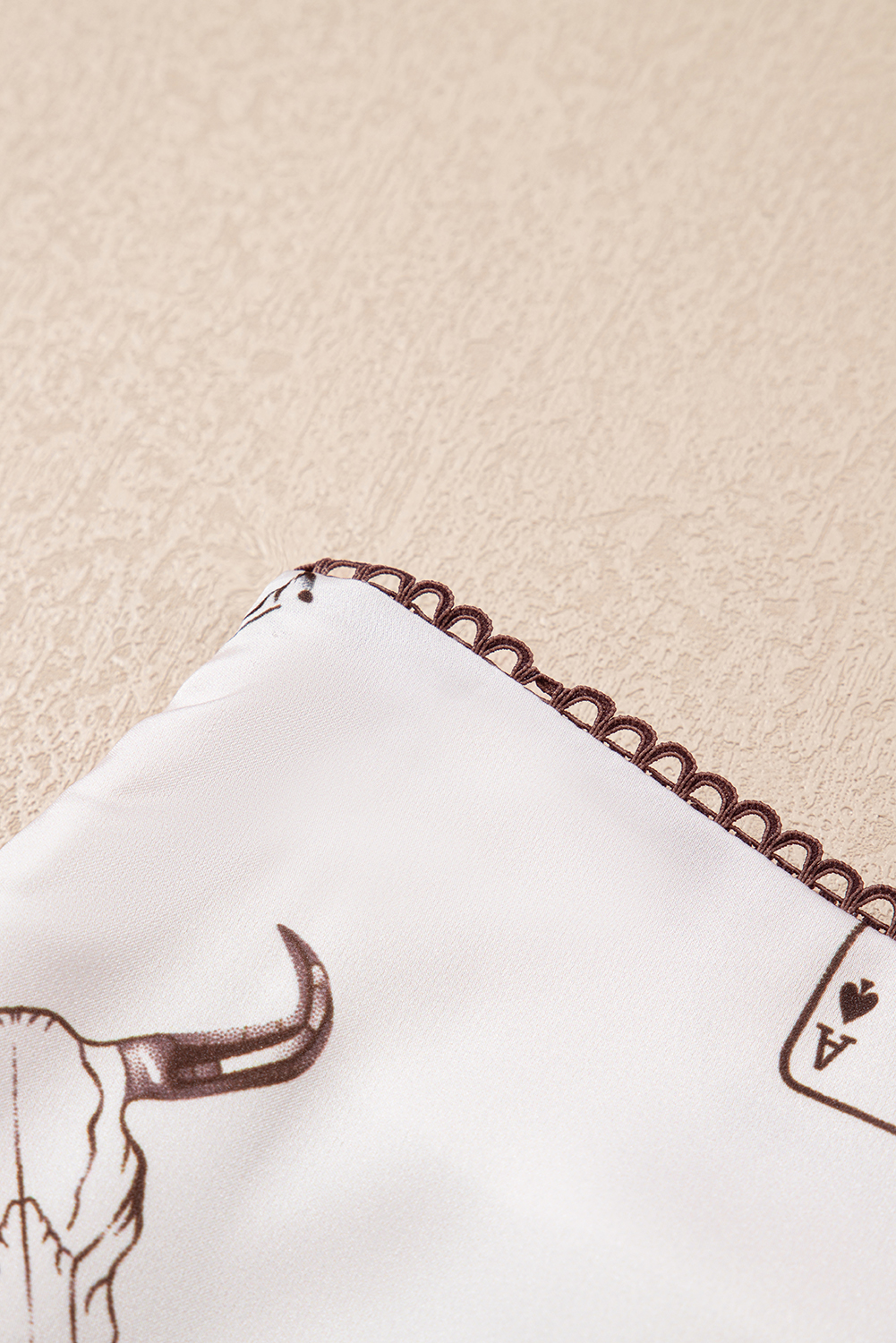 Beige Western Print Satin Long Skirt - loveforevers