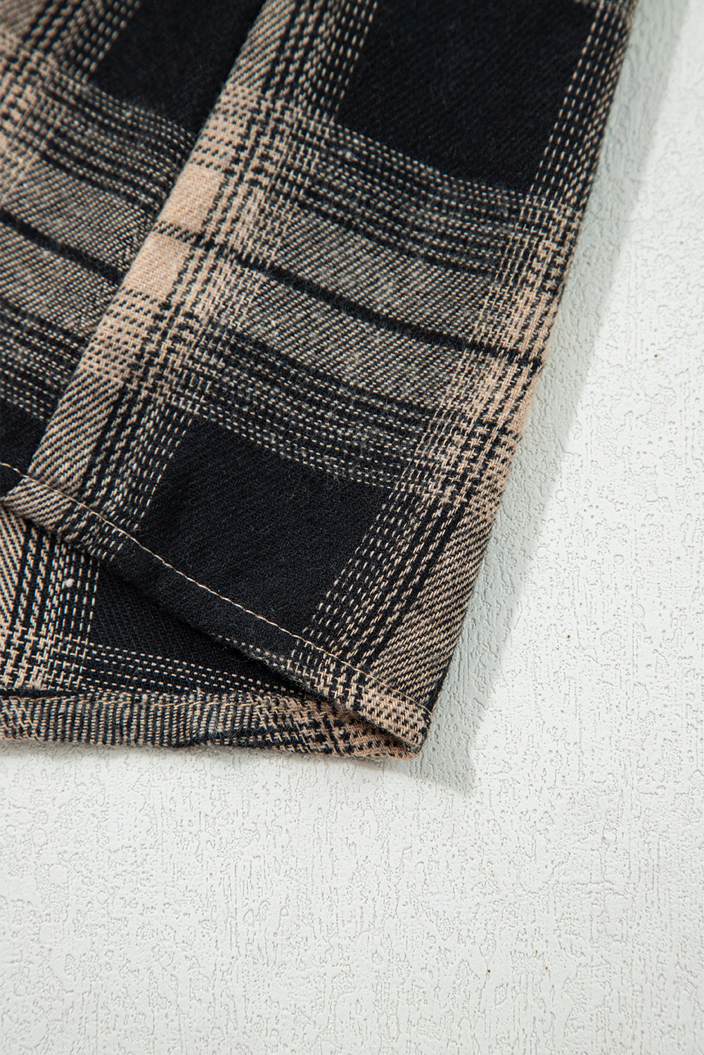 Multicolour Retro Plaid Double Flap Pocket Brushed Shacket - loveforevers