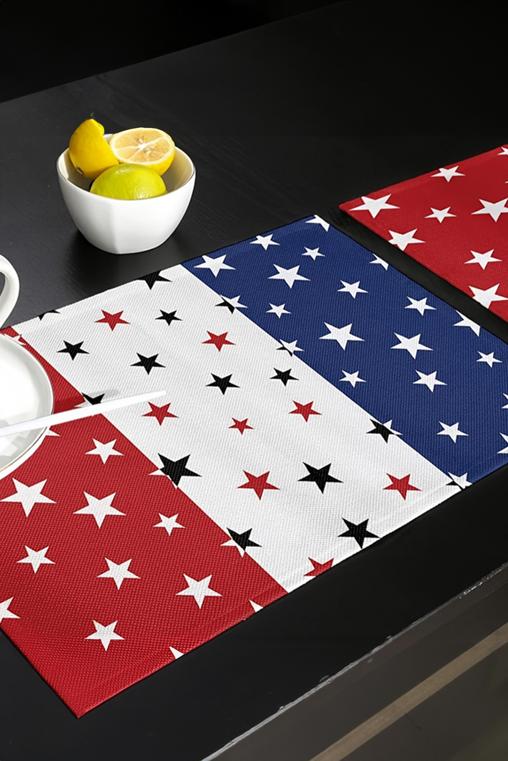Dark Blue American Flag Star Print Reusable Placemat - loveforevers
