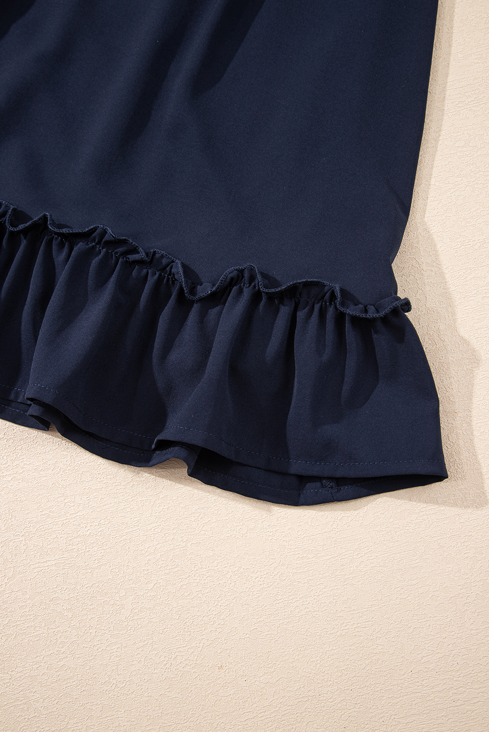 Blue White Plain Ruffled High Waist Square Neck Mini Dress - loveforevers