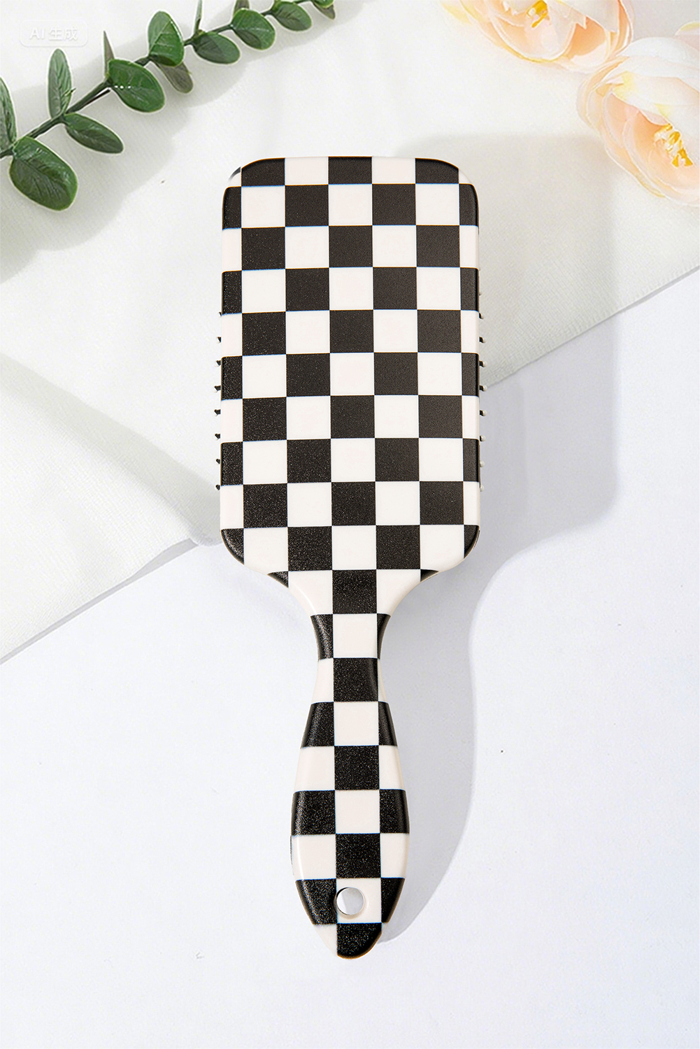 Black 1pc Checkered Pattern Air Cushion Comb with Customized Color Options - loveforevers