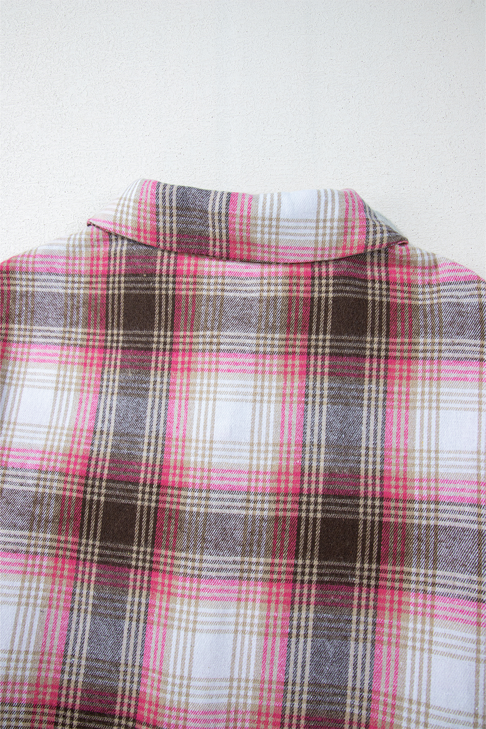 Pink Plaid Flap Pocket Button Up Shacket - loveforevers