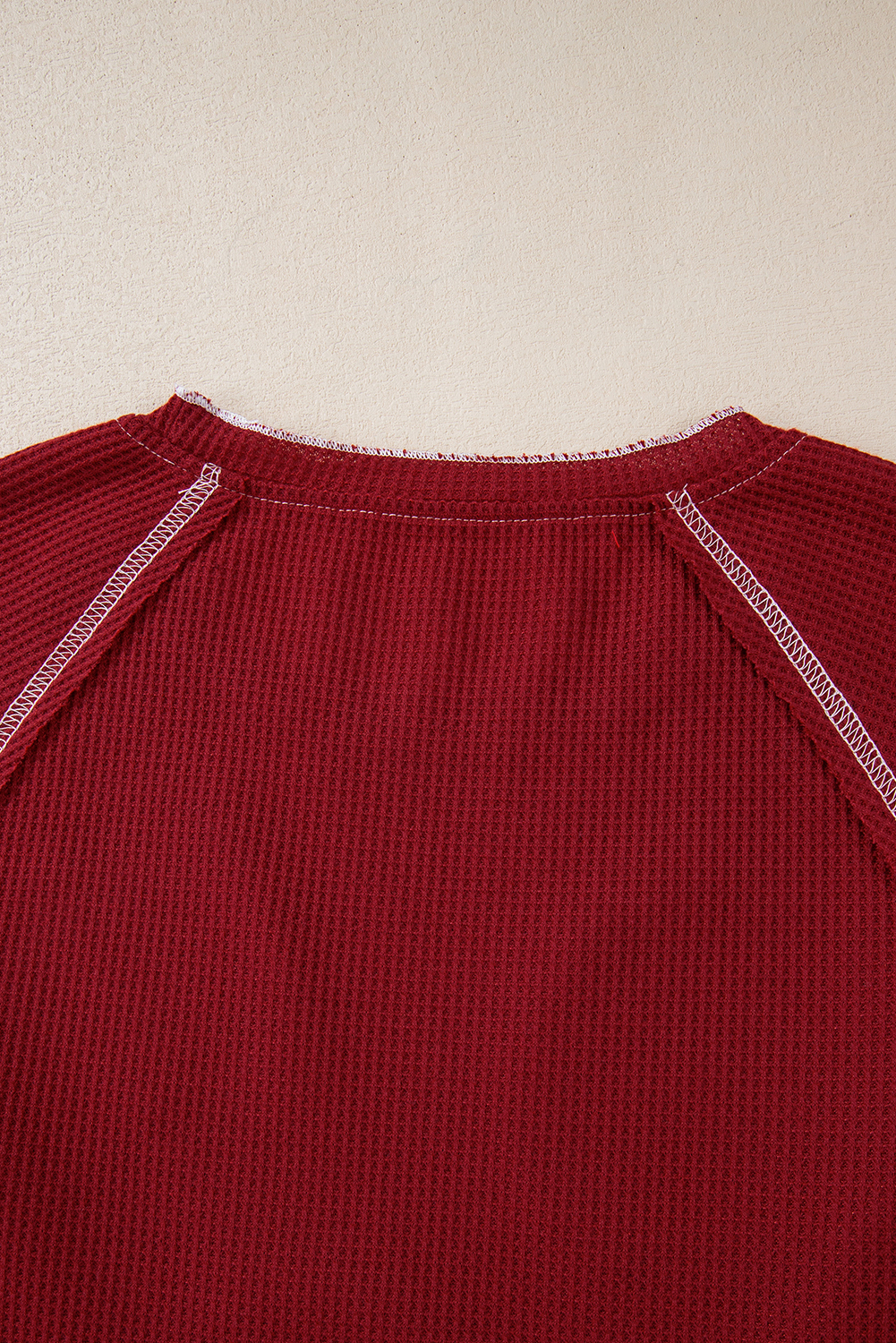 Smoke Gray Textured Round Neck Long Sleeve Top - loveforevers