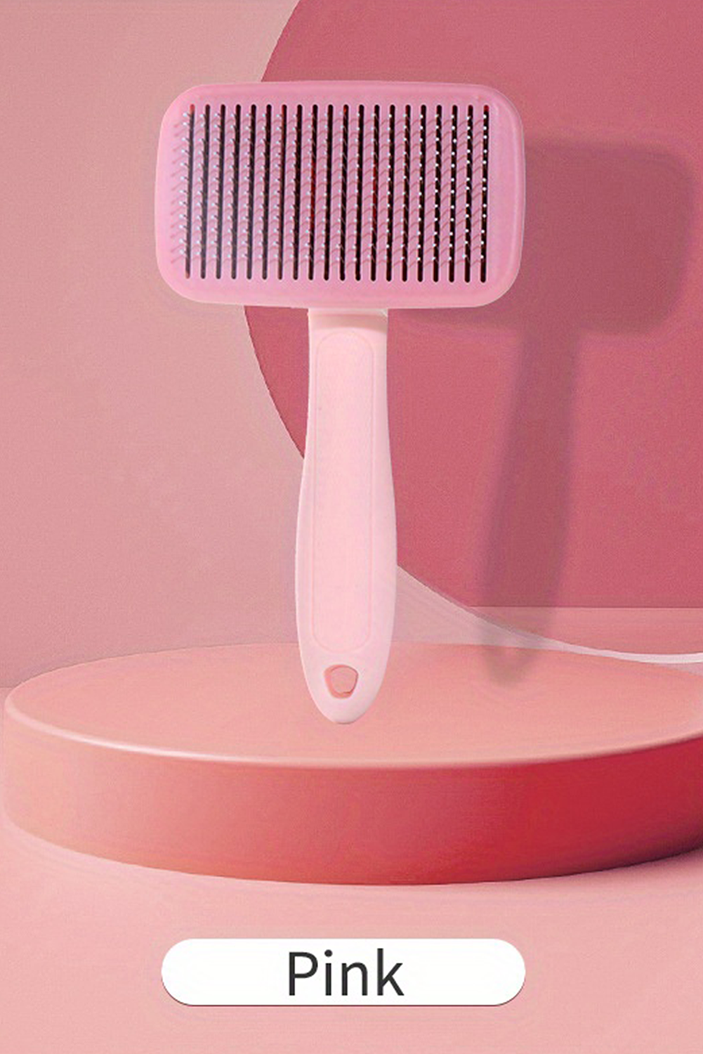 Pink Self Cleaning Gently Grooming Brush Pet Comb - loveforevers