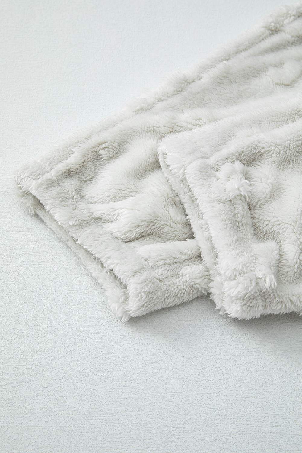 Light Grey Textured Leopard Fleece Loose Two Piece Lounge Set - loveforevers