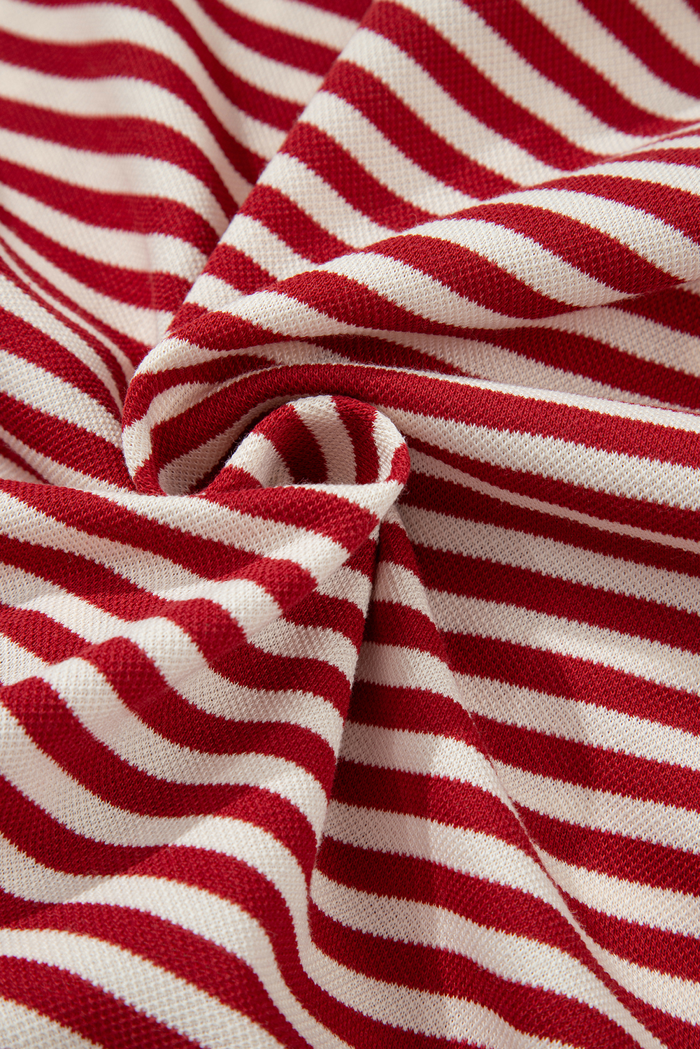 Red Stripe Bowknot Cutout Back Drop Shoulder Wide Bracelet Sleeve Loose Tee - loveforevers