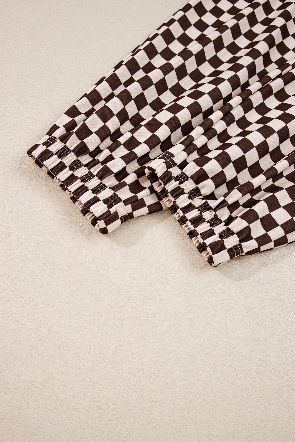 Black Athleisure Checkered 2pcs Pants Set - loveforevers