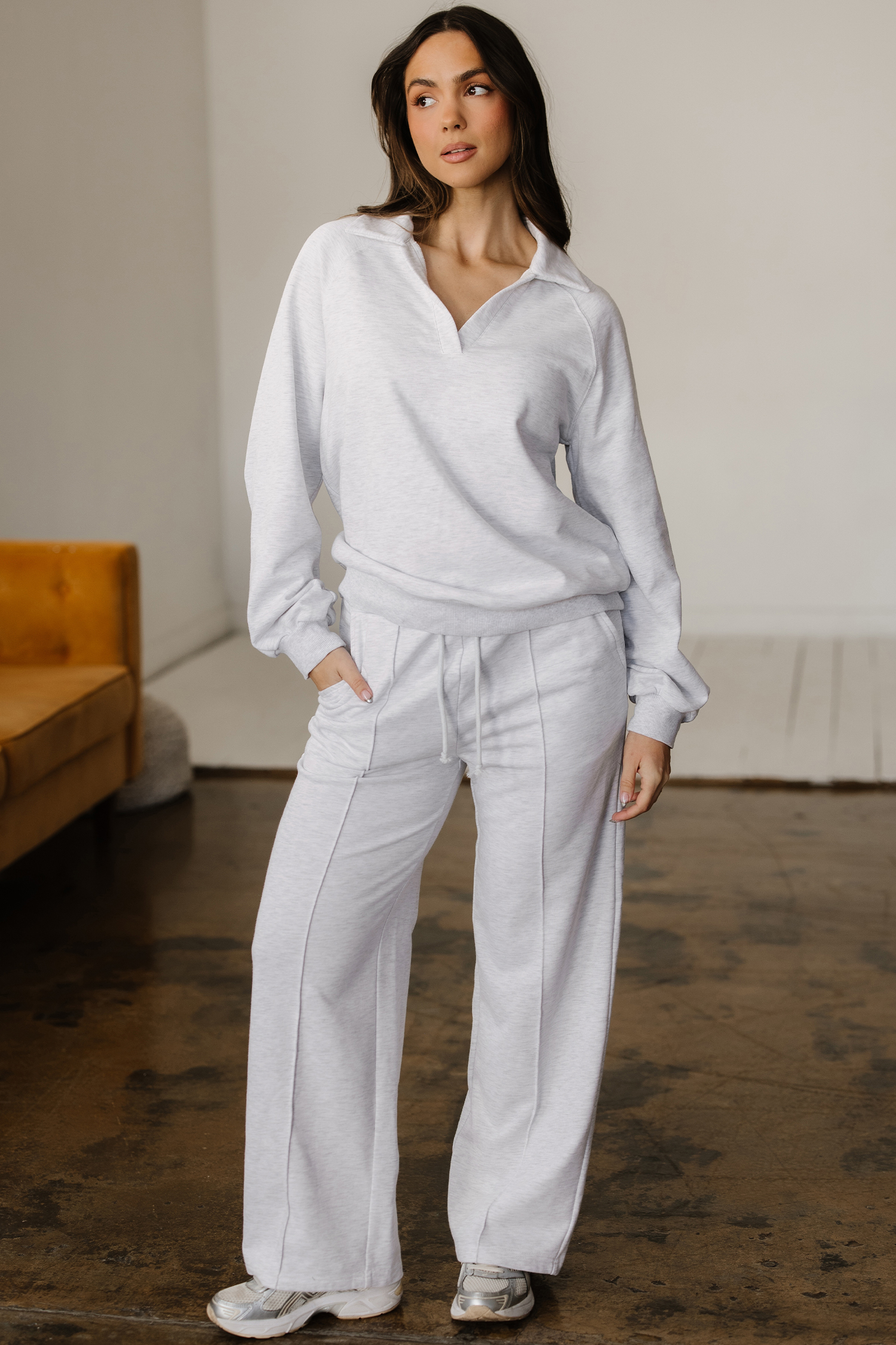 Light Grey Polo Tee Casual Pant Set - loveforevers