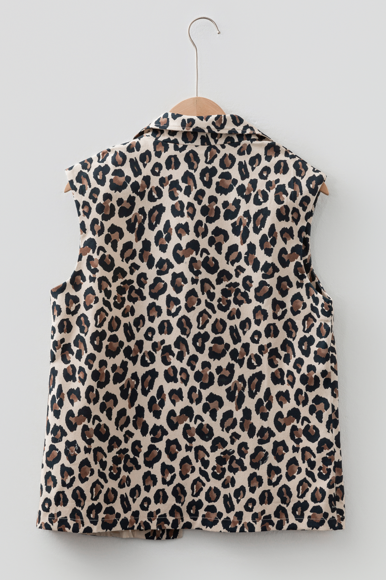 Brown Leopard Open Front Jacket Vest - loveforevers