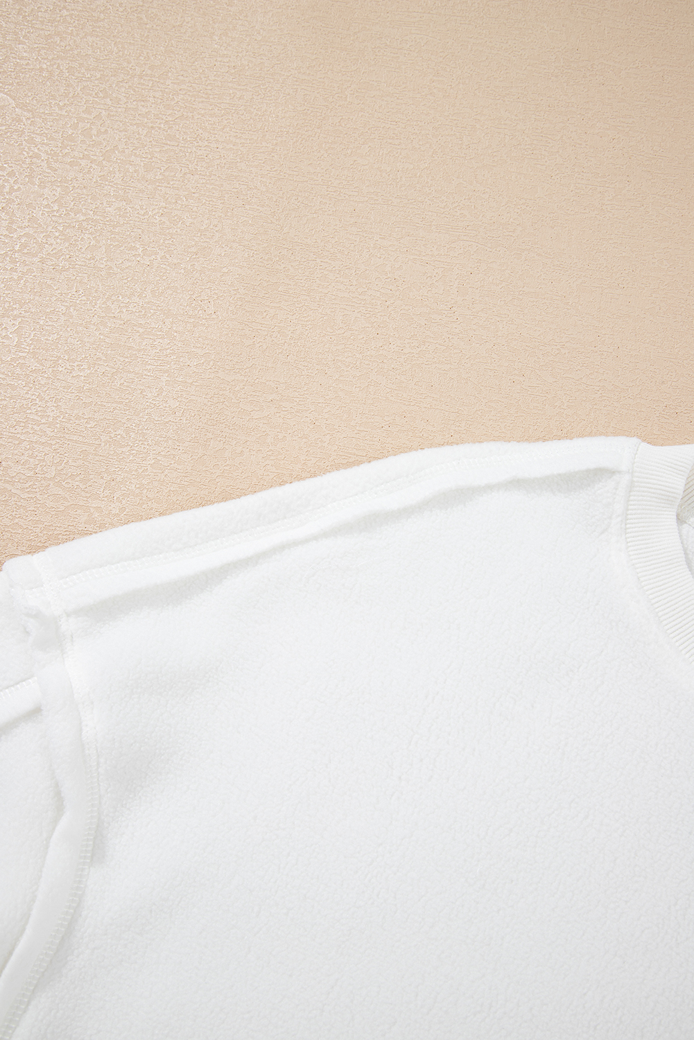 White Exposed Seam Chest Pocket Knit Pullover Sweatshirt - loveforevers