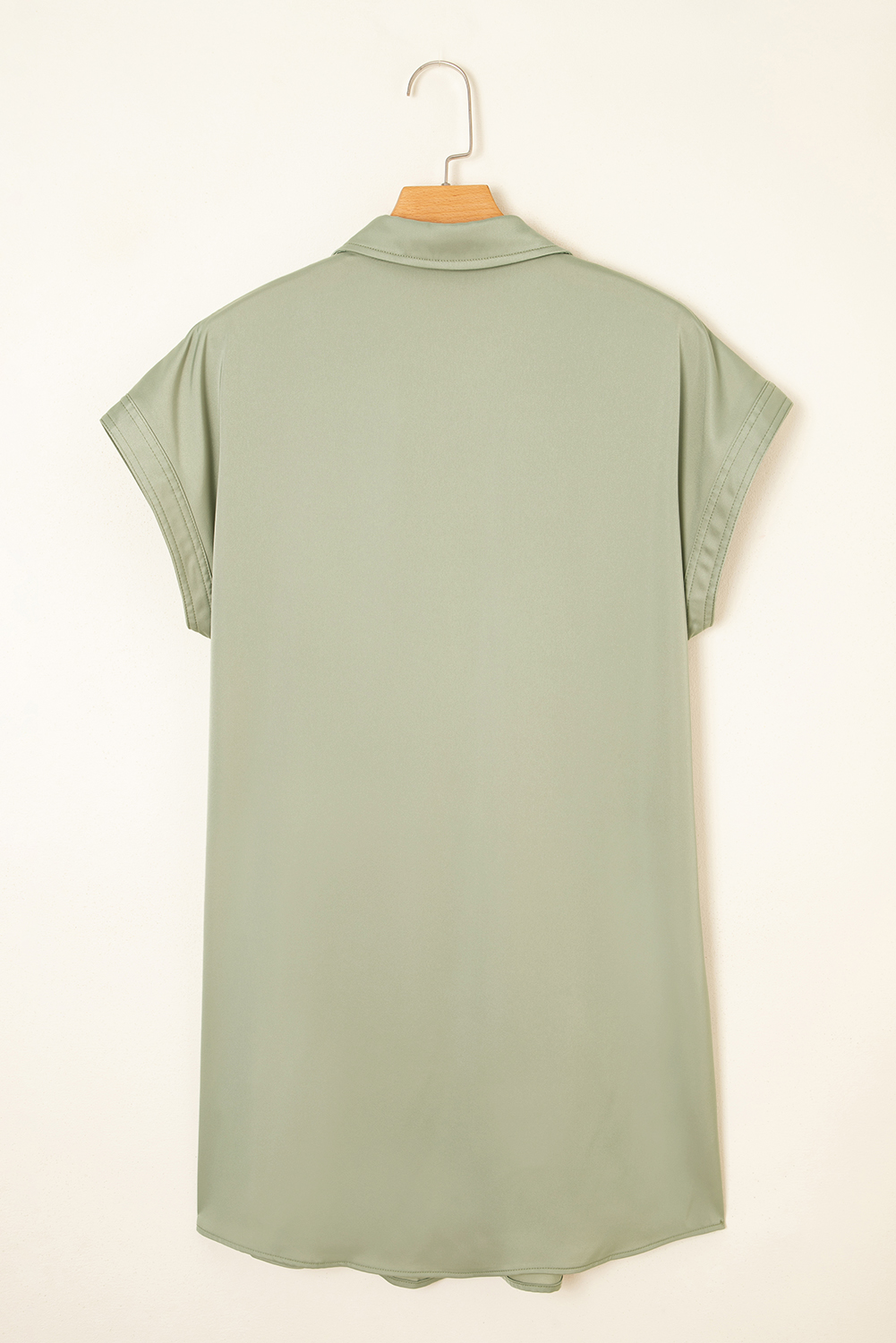 Laurel Green Buttoned Collar Shift T-shirt Mini Dress - loveforevers
