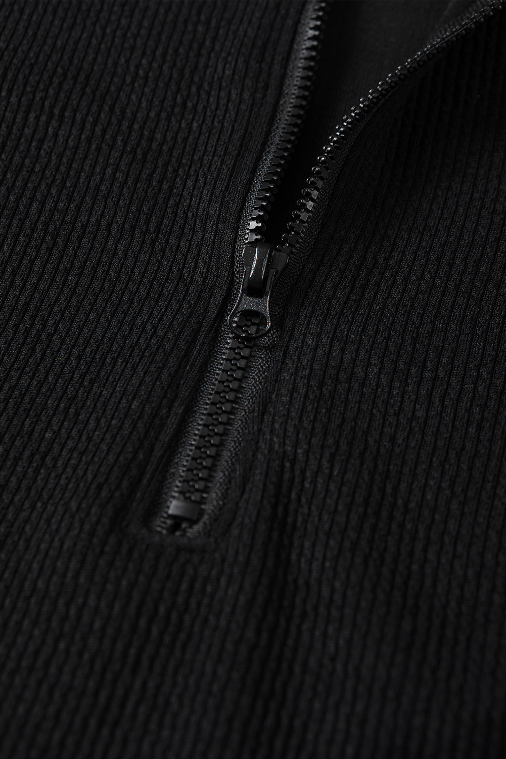 Black Zip up Mock Neck Ribbed Sleeveless Bodysuit - loveforevers