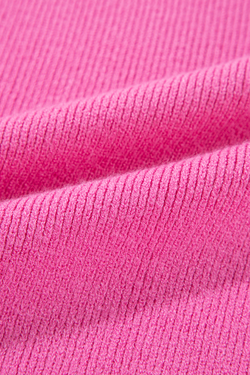 Pink Ribbed Knit Contrast Sleeve Sweater Top - loveforevers