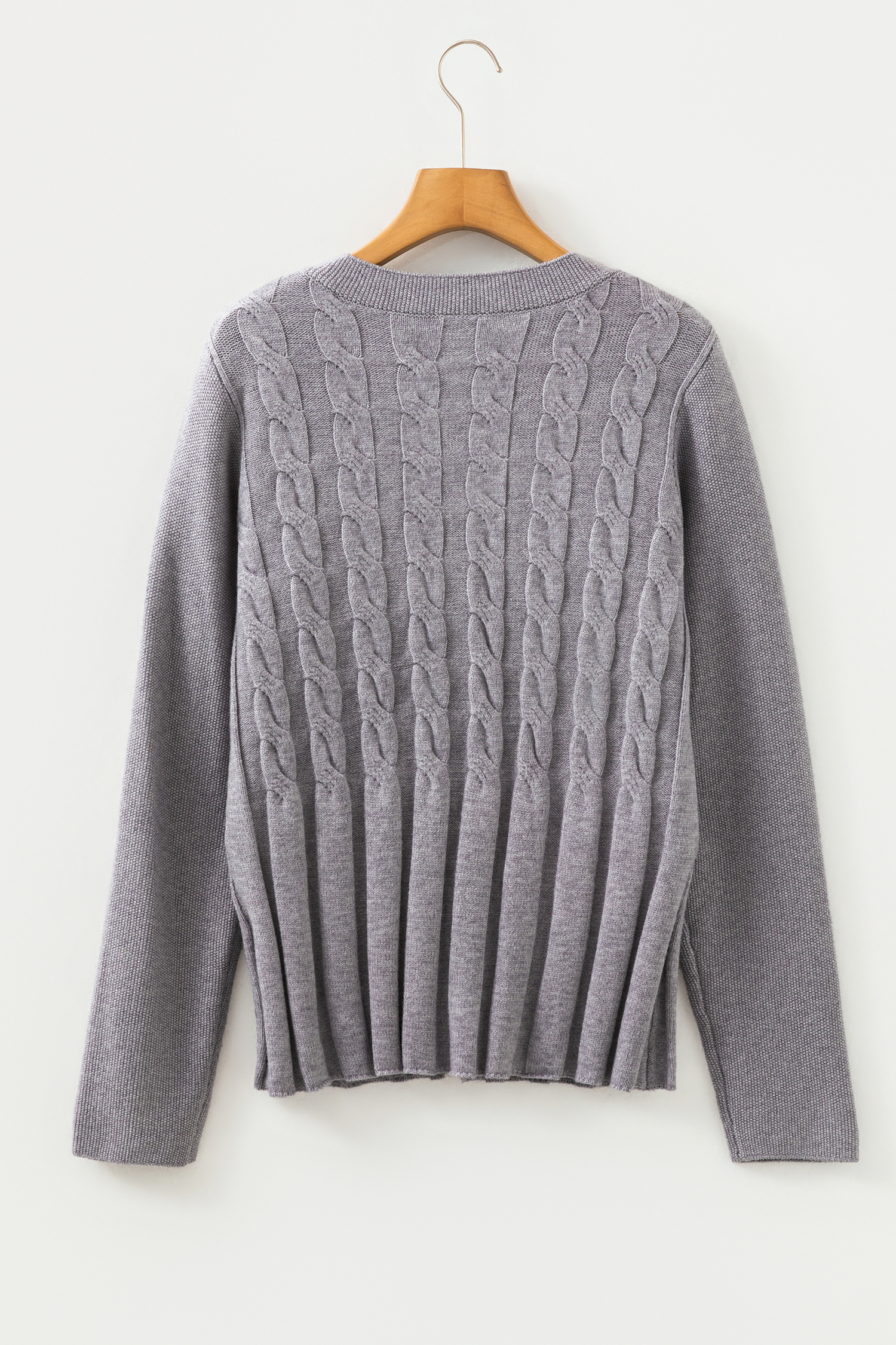 High Cable Knit Cardigan Sweater - loveforevers