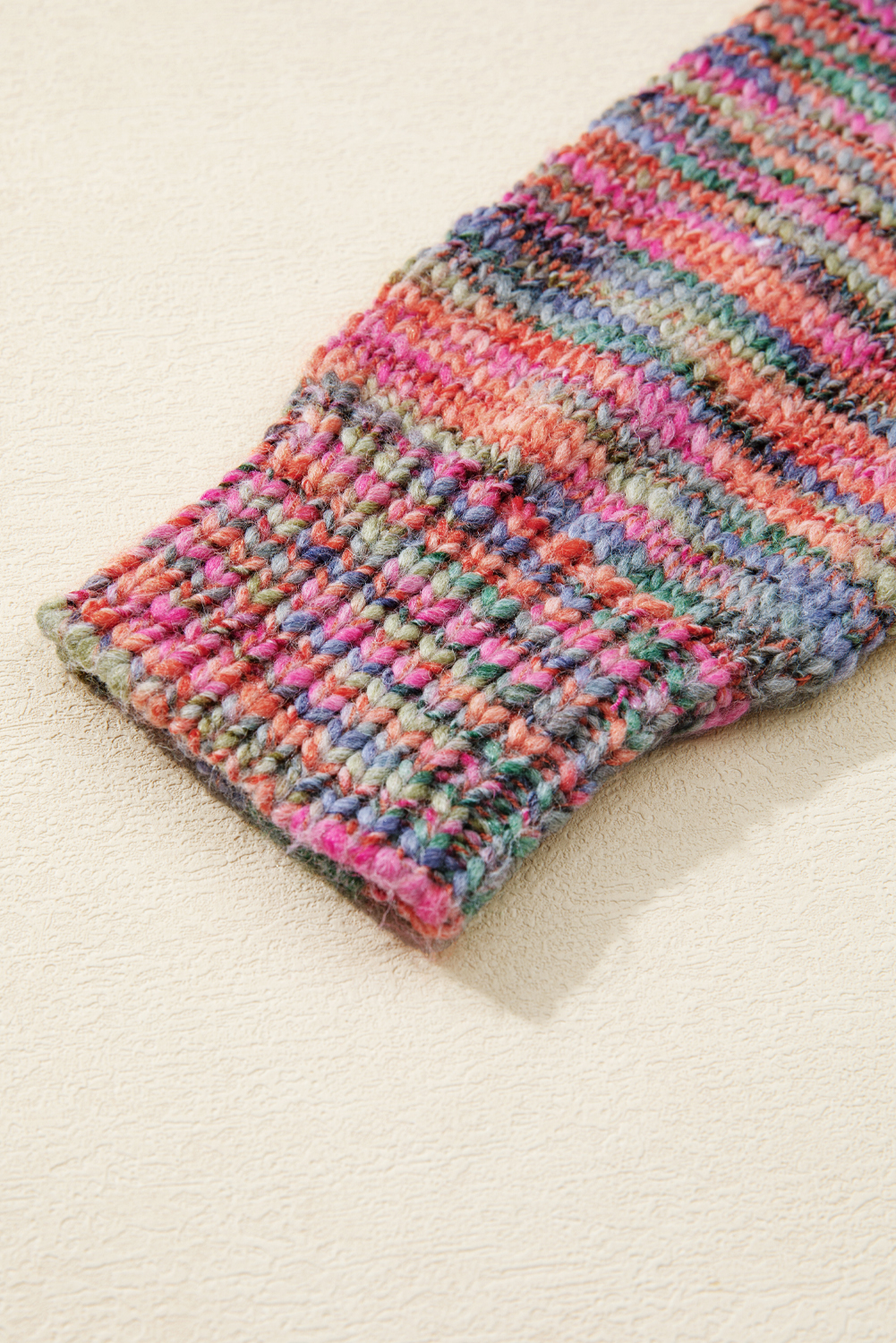 Purple Space Dye Yarn Crew Neck Sweater - loveforevers