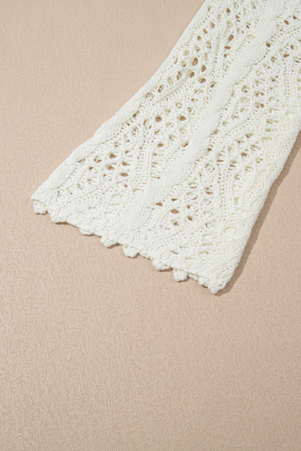 White Fashion Open Knit Hooded Beach Cover Up - loveforevers