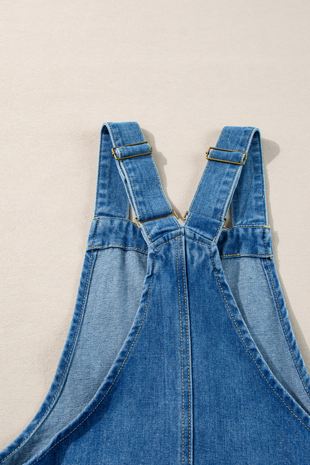 Dusk Blue Wide Strap Button Front Pocketed Denim Mini Dress - loveforevers