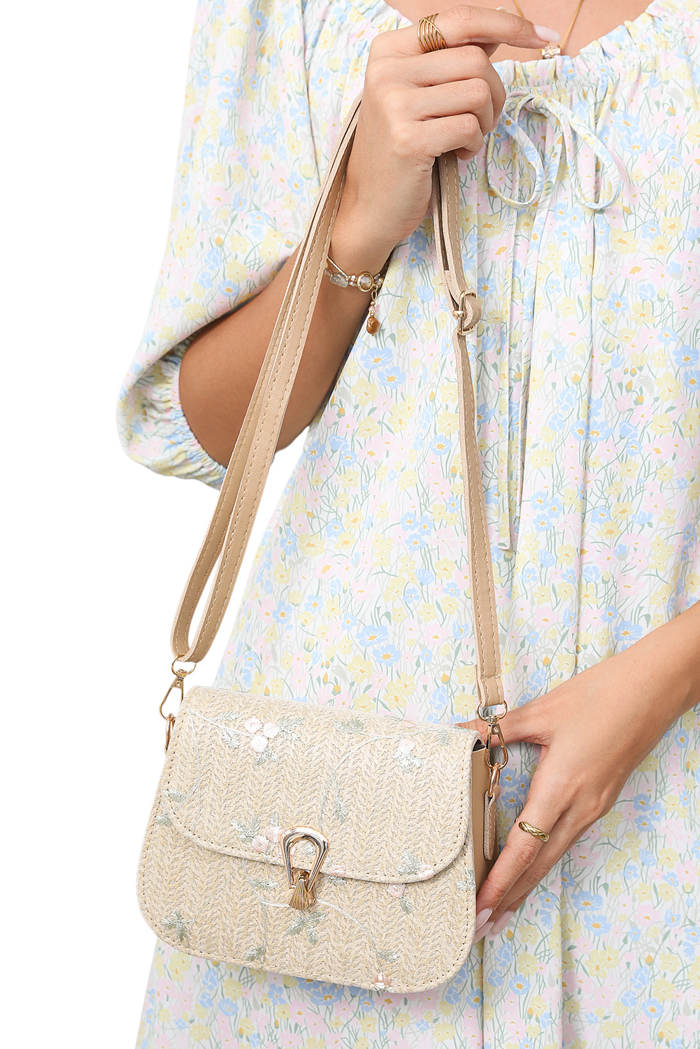 Jet Stream Delicate Weave Detail One Shoulder Bag - loveforevers