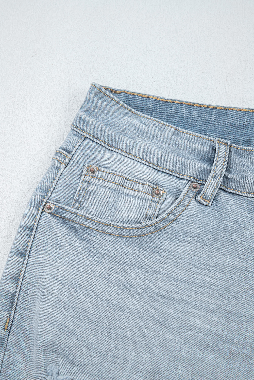 Beau Blue Mid Rise Ankle-Length Distressed Skinny Jeans - loveforevers