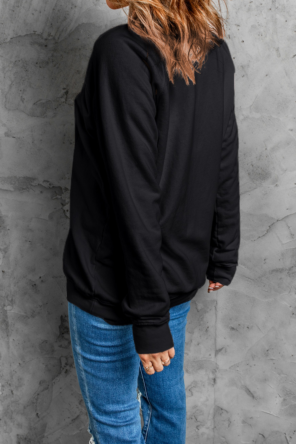 Black Lets Rodeo Western Print Pullover Sweatshirt - loveforevers