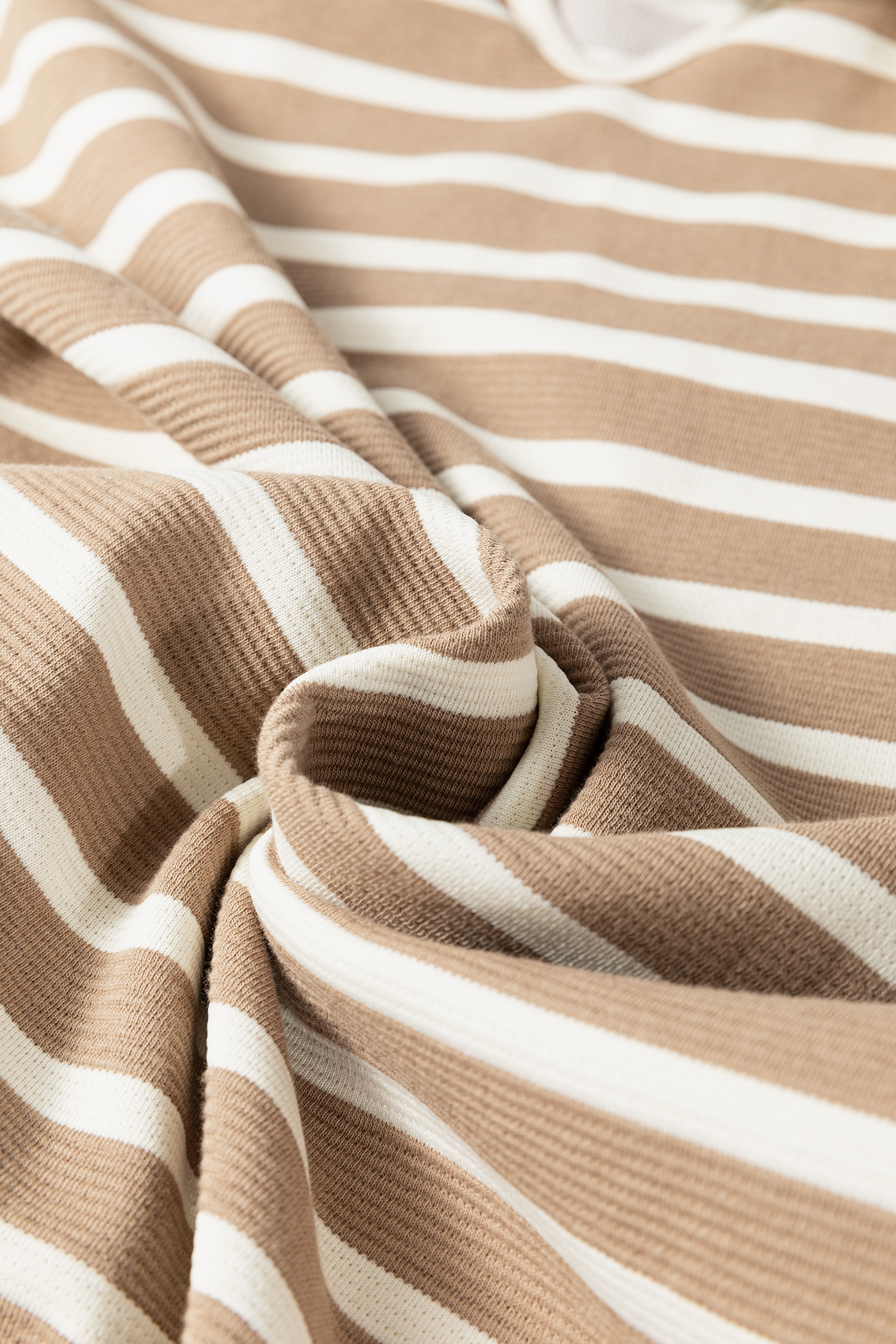 Khaki Stripe Tie V Neck Sleeveless Side Slit Midi Dress - loveforevers