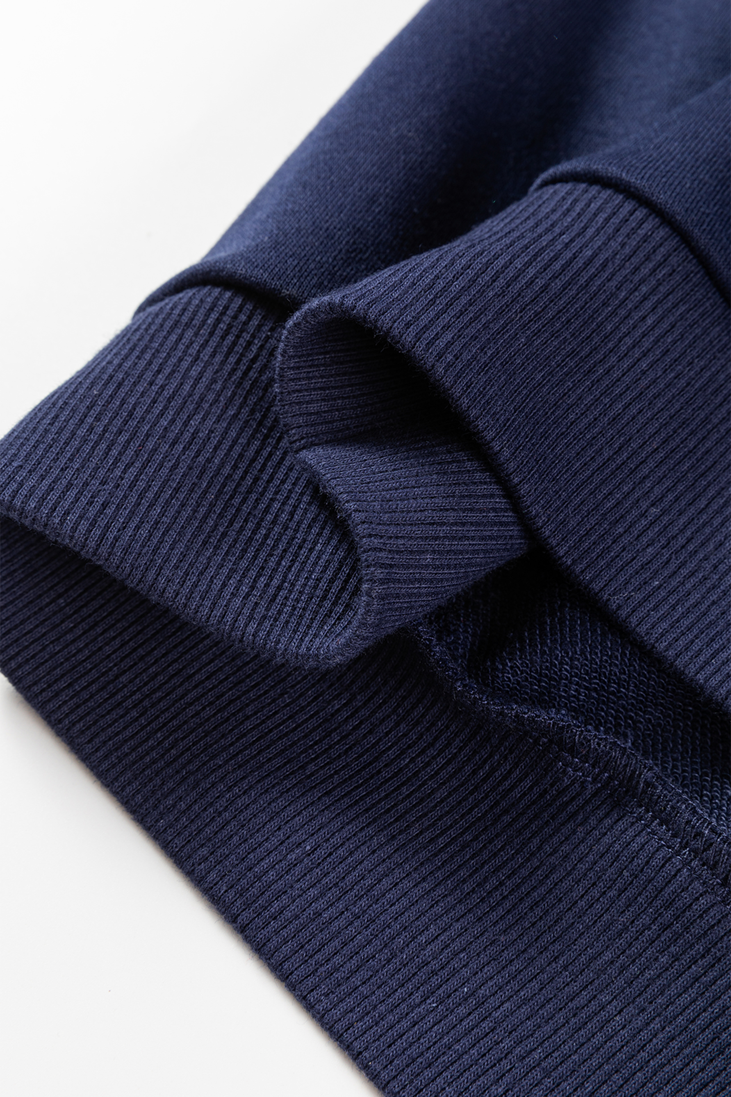 Navy Blue Contrast Piping Zipped Pullover Cropped Pants Set - loveforevers