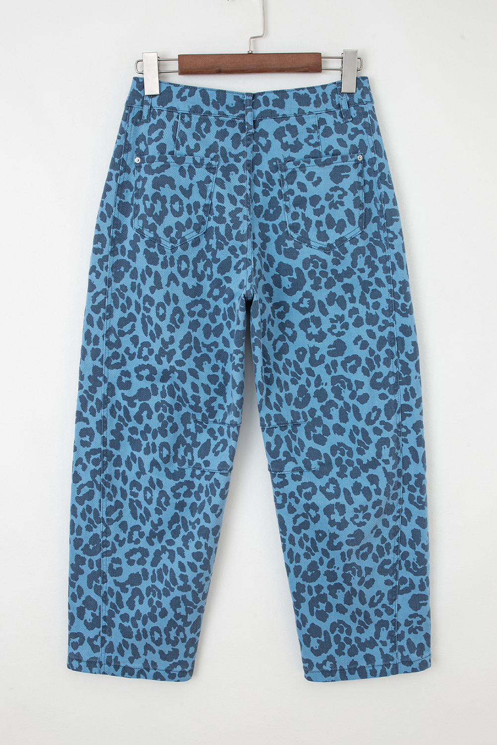 Khaki Leopard Print Straight Loose Jeans - loveforevers