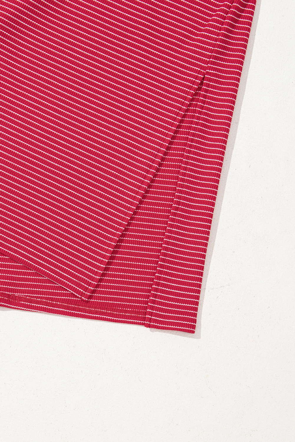 Red Stripe Criss Cross Side Slits Slim Fit Sleeveless Midi Dress - loveforevers