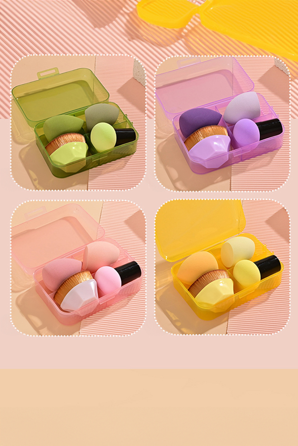 Pink 3 Makeup Sponge and Foundation Brush Set - loveforevers