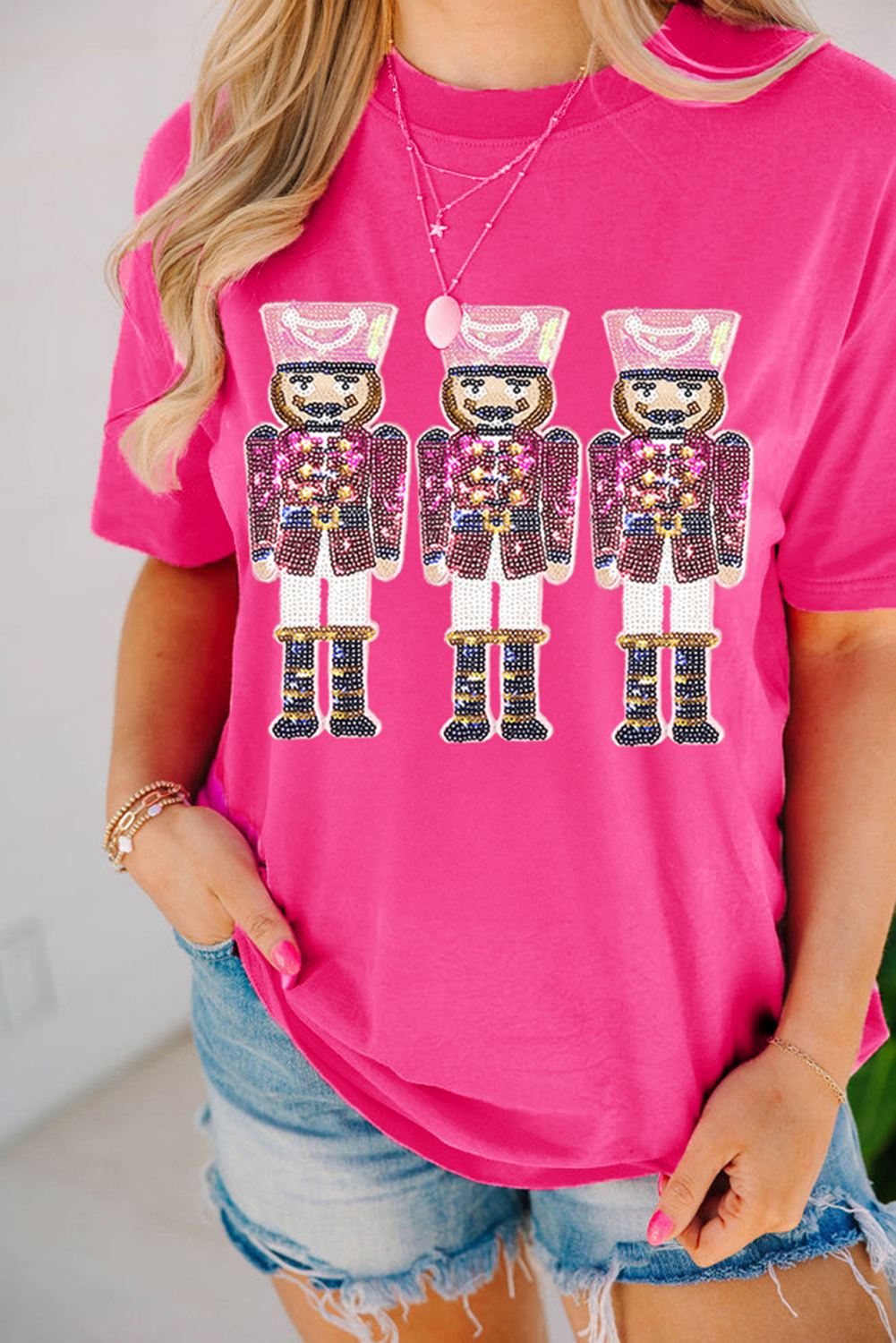 Rose Red Nutcracker Graphic Christmas Holiday T Shirt - loveforevers