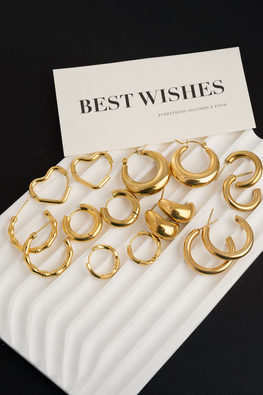 Gold Heart Shape Plated Alloy Hook Earrings - loveforevers
