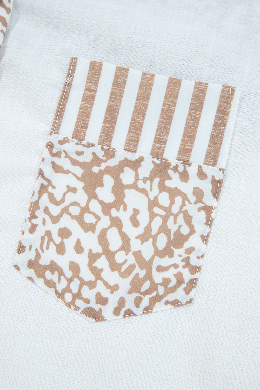 Sky Blue Leopard Striped Western Casual Shirt - loveforevers