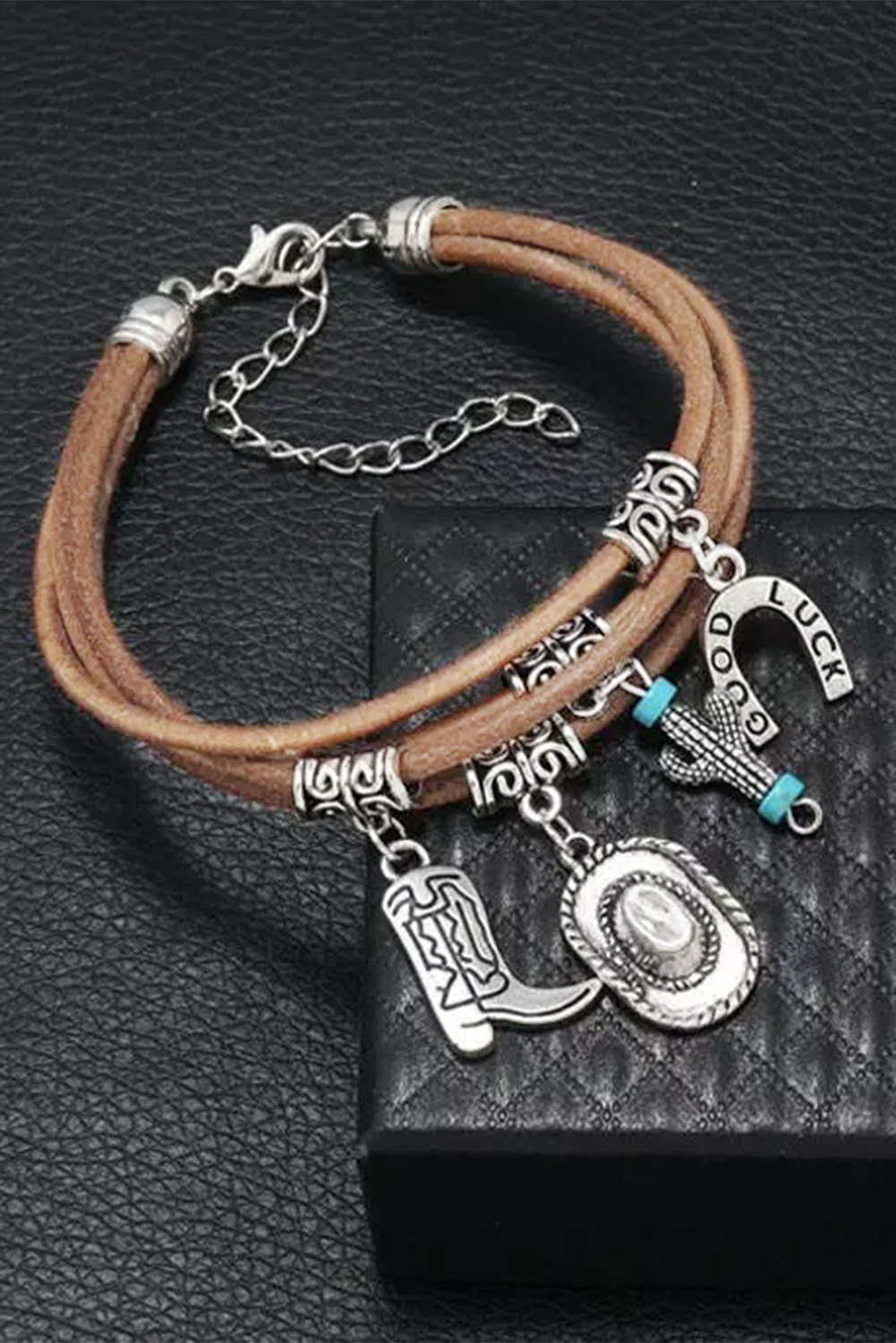 Silver Good Luck Cactus Multi-Layered Bracelet - loveforevers