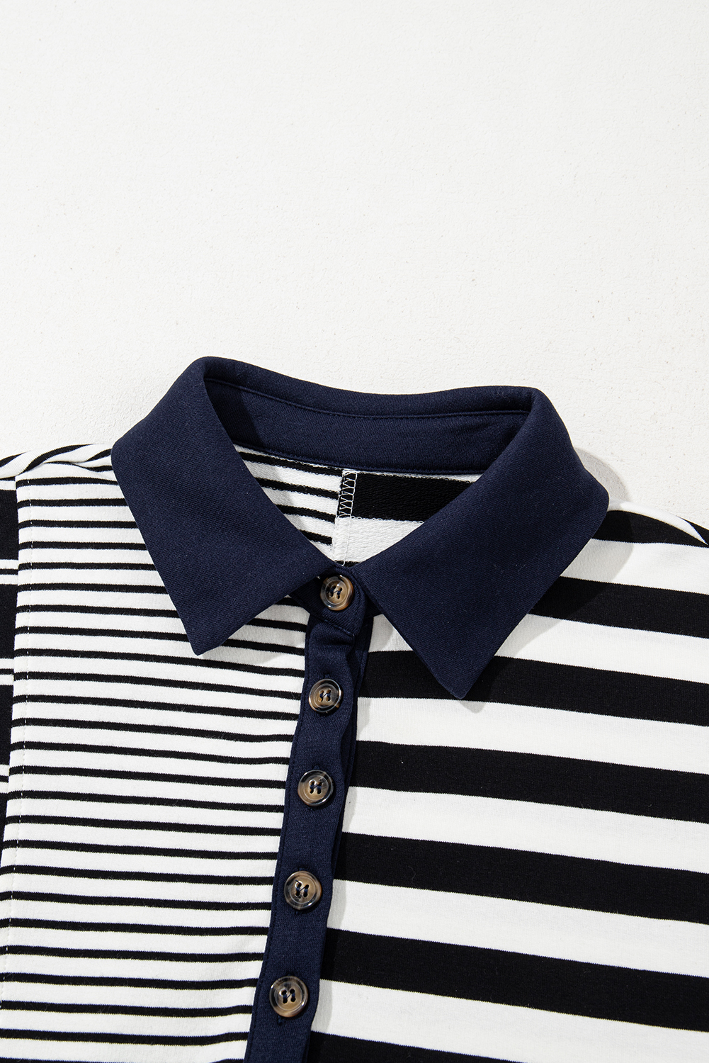Black Stripe Half Placket Polo T Shirt Dress - loveforevers