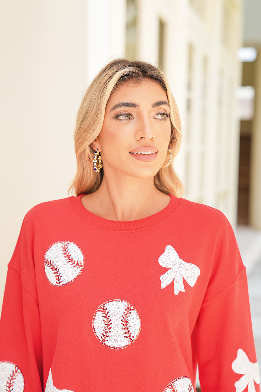 Dark Blue Game Day Football Helmet Jersey Hoop Earrings - loveforevers