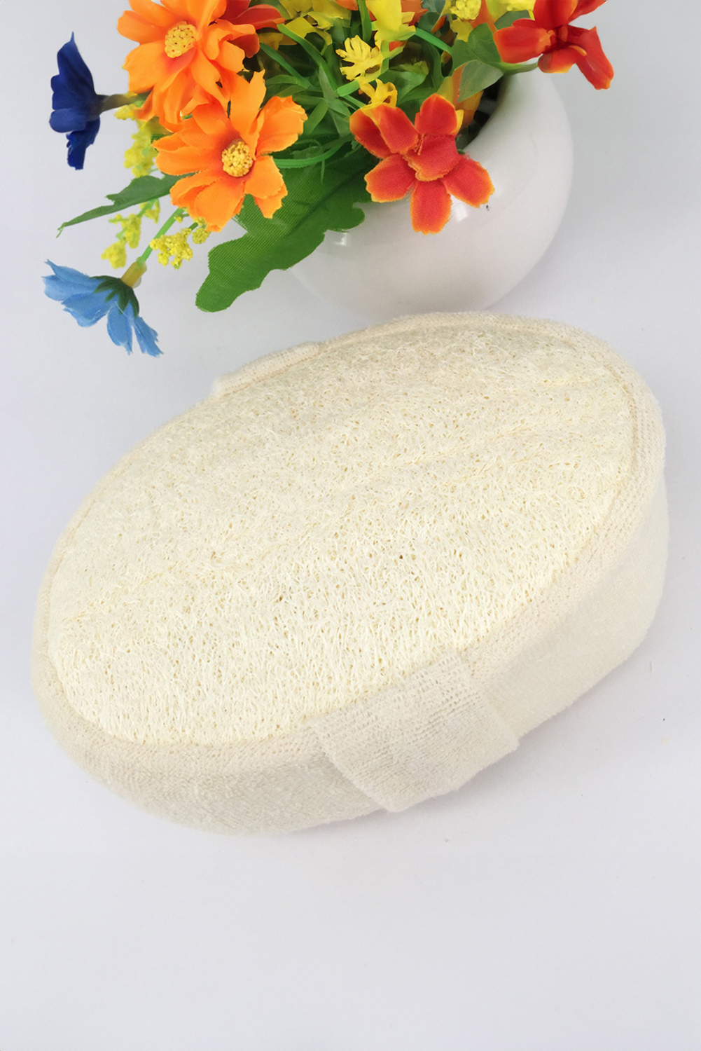 White Natural Loofah Sponge Bath Ball Shower Massage Brush - loveforevers