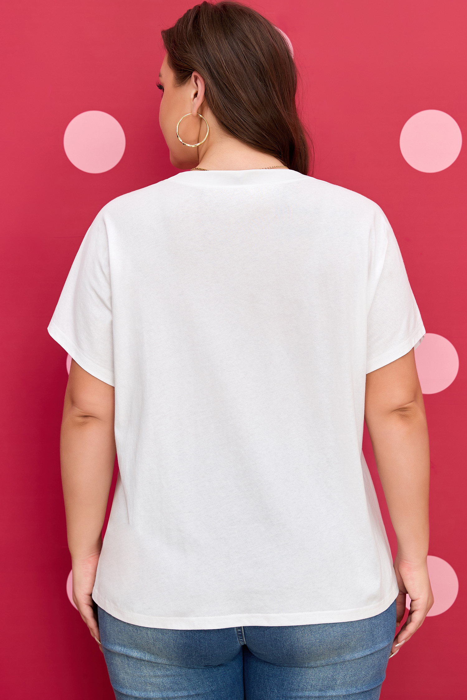 Pink Leopard Bow Embroidered Cotton Round Neck T Shirt - loveforevers