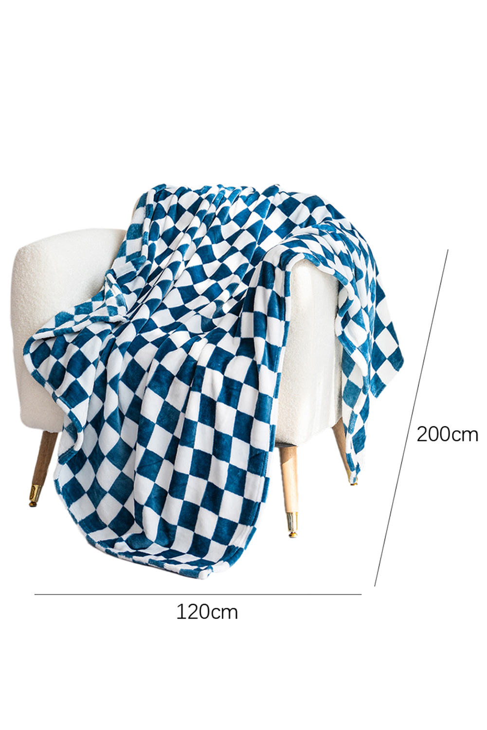 Yellow Checkerboard Printed Soft Throw Blanket 120*200cm - loveforevers