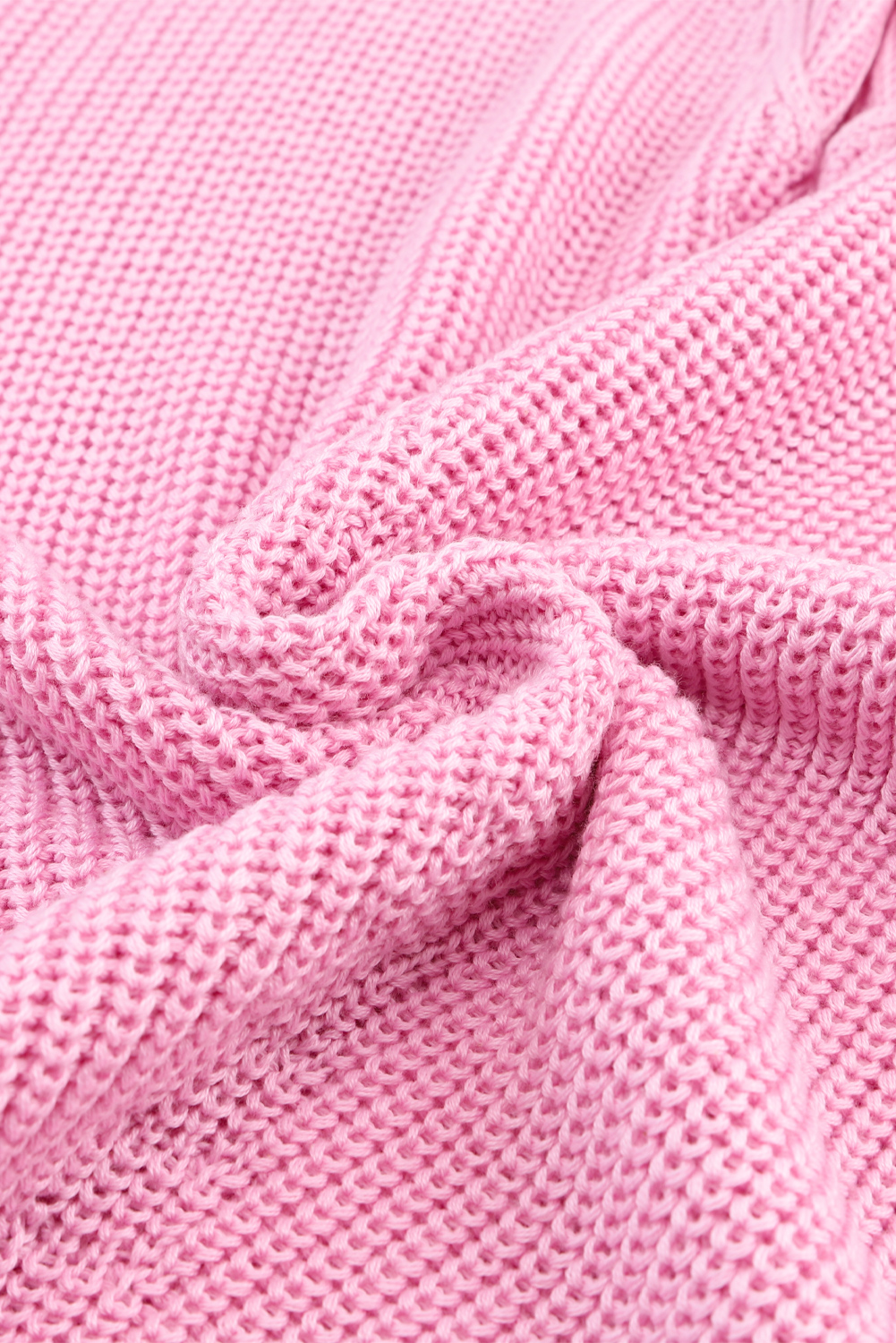 Pink Ribbed Knit V Neck Sweater - loveforevers