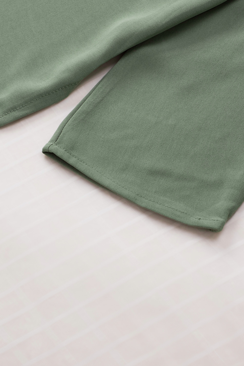 Green V Neck 3/4 Sleeve High Low Hem Shirt - loveforevers