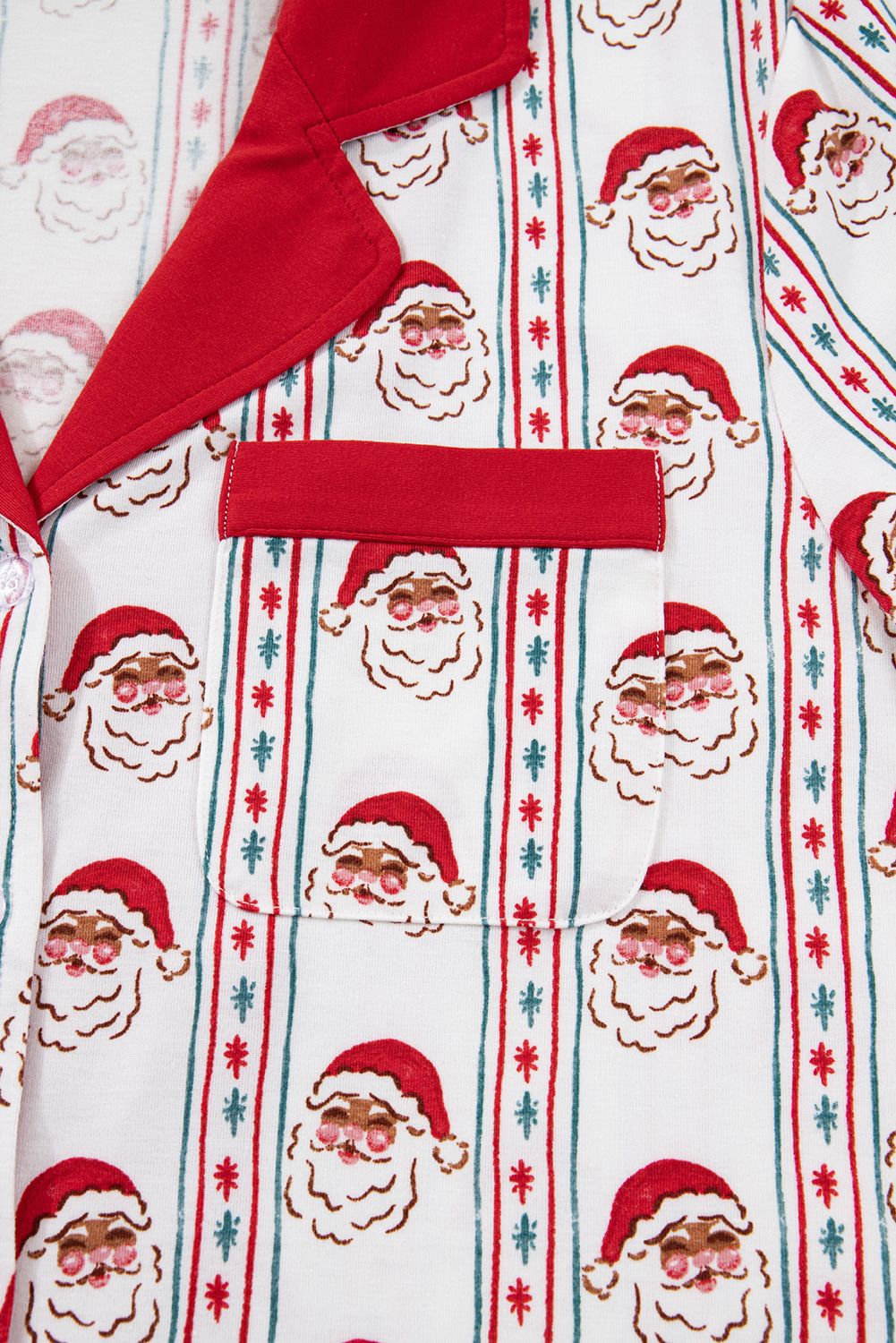 White Santa & Stripes Ruffle PJ Set - loveforevers