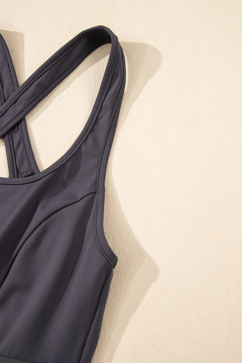 Carbon Grey Back Crossed Straps Hollow Out Jogger Jumpsuit - loveforevers