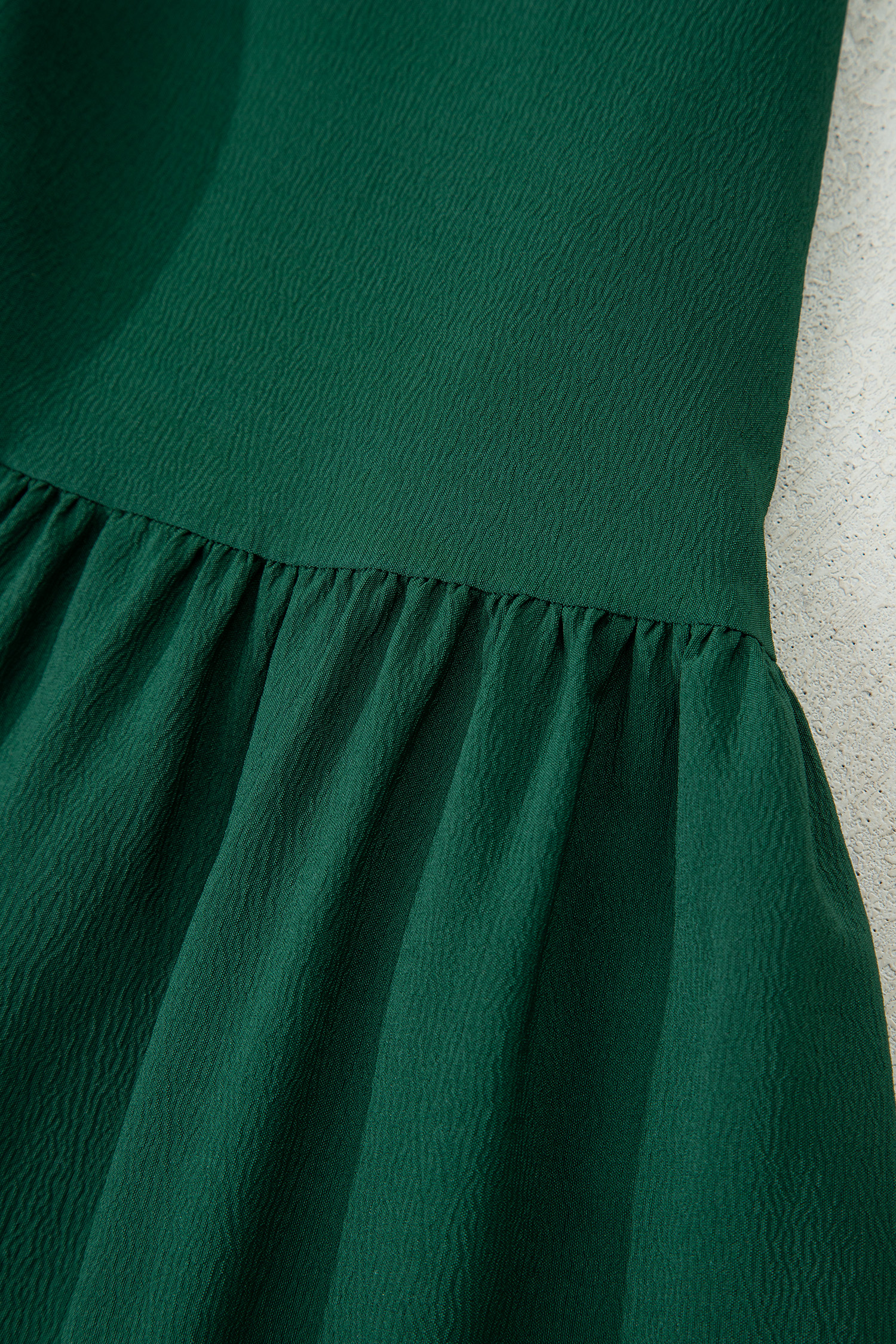 Blackish Green Solid Long Sleeve Button V Neck Tiered Maxi Dress - loveforevers