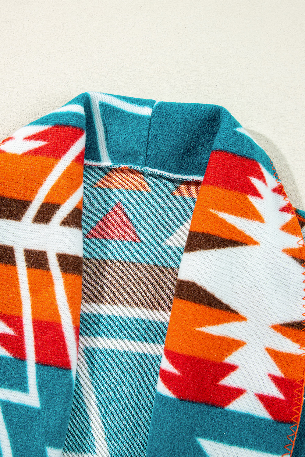 Sky Blue Aztec Printed Lapel Bell Sleeve Jacket - loveforevers